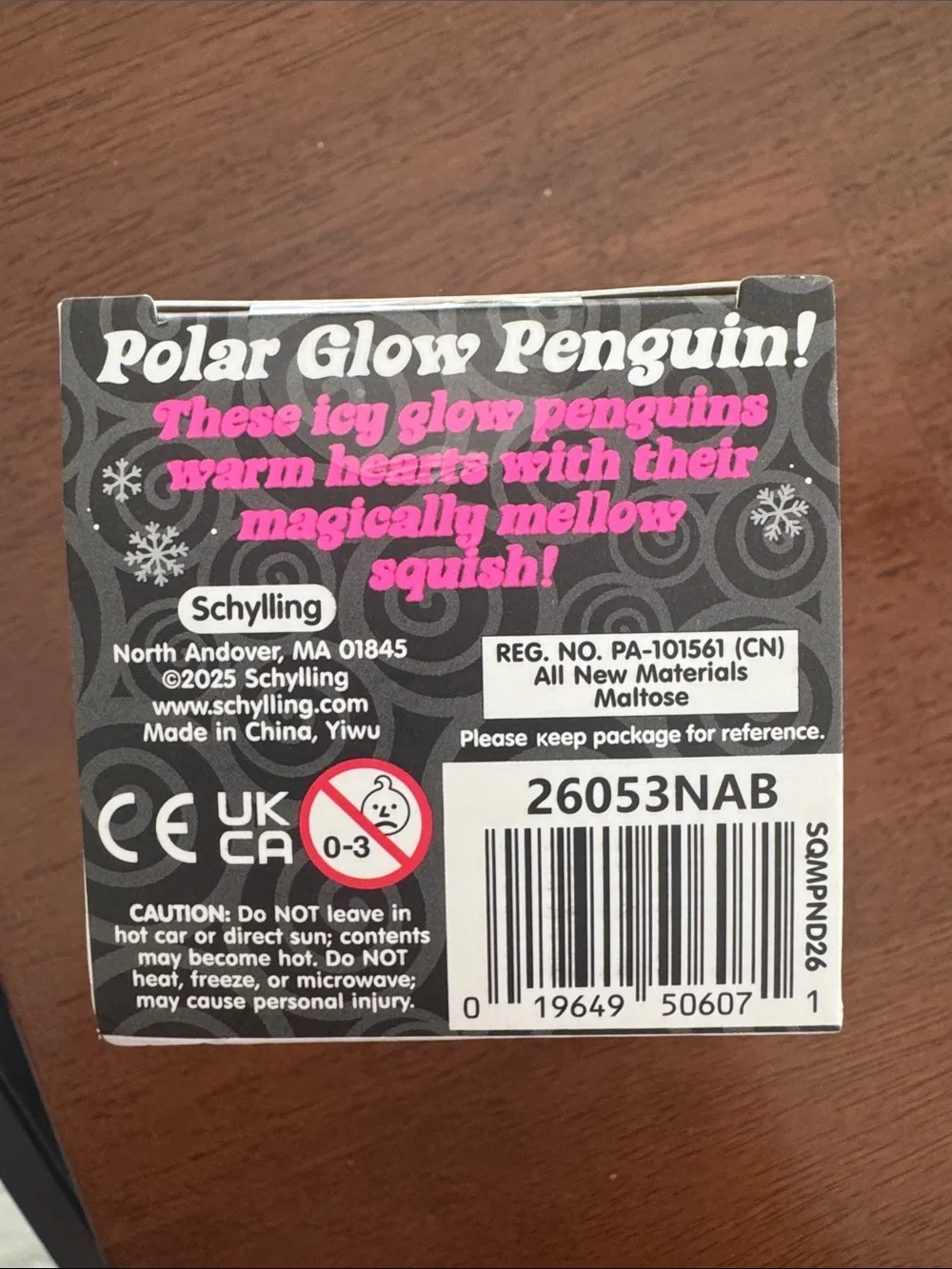 Needoh squishy Polar Glow Penguin - Pink with Orange Hat and Green Scarf